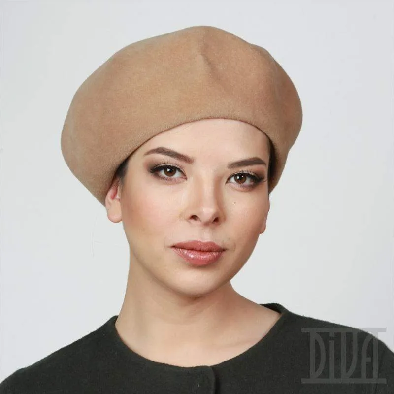 Fur Felt Beret for Women Classic Winter Hat