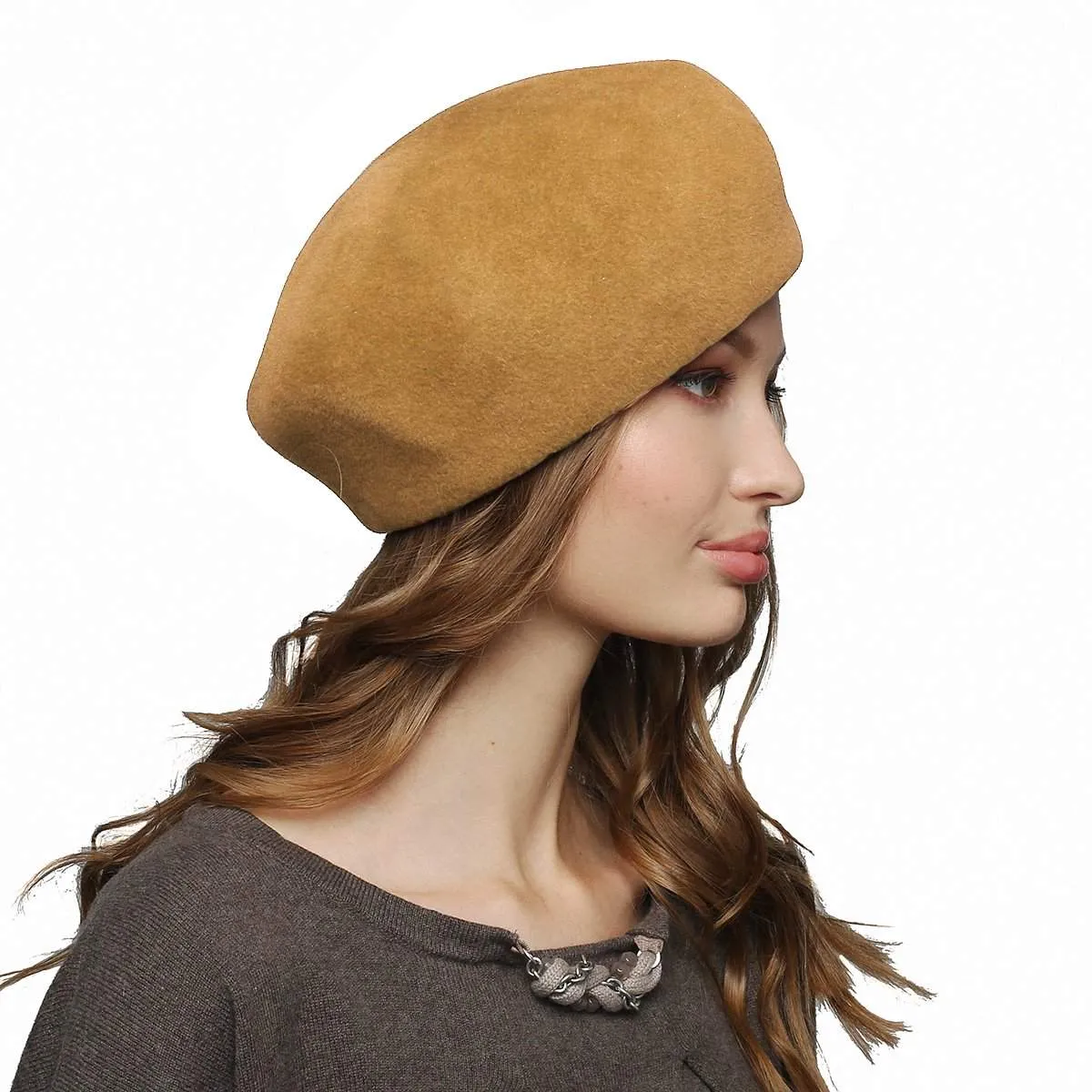 Fur Felt Beret for Women Classic Winter Hat