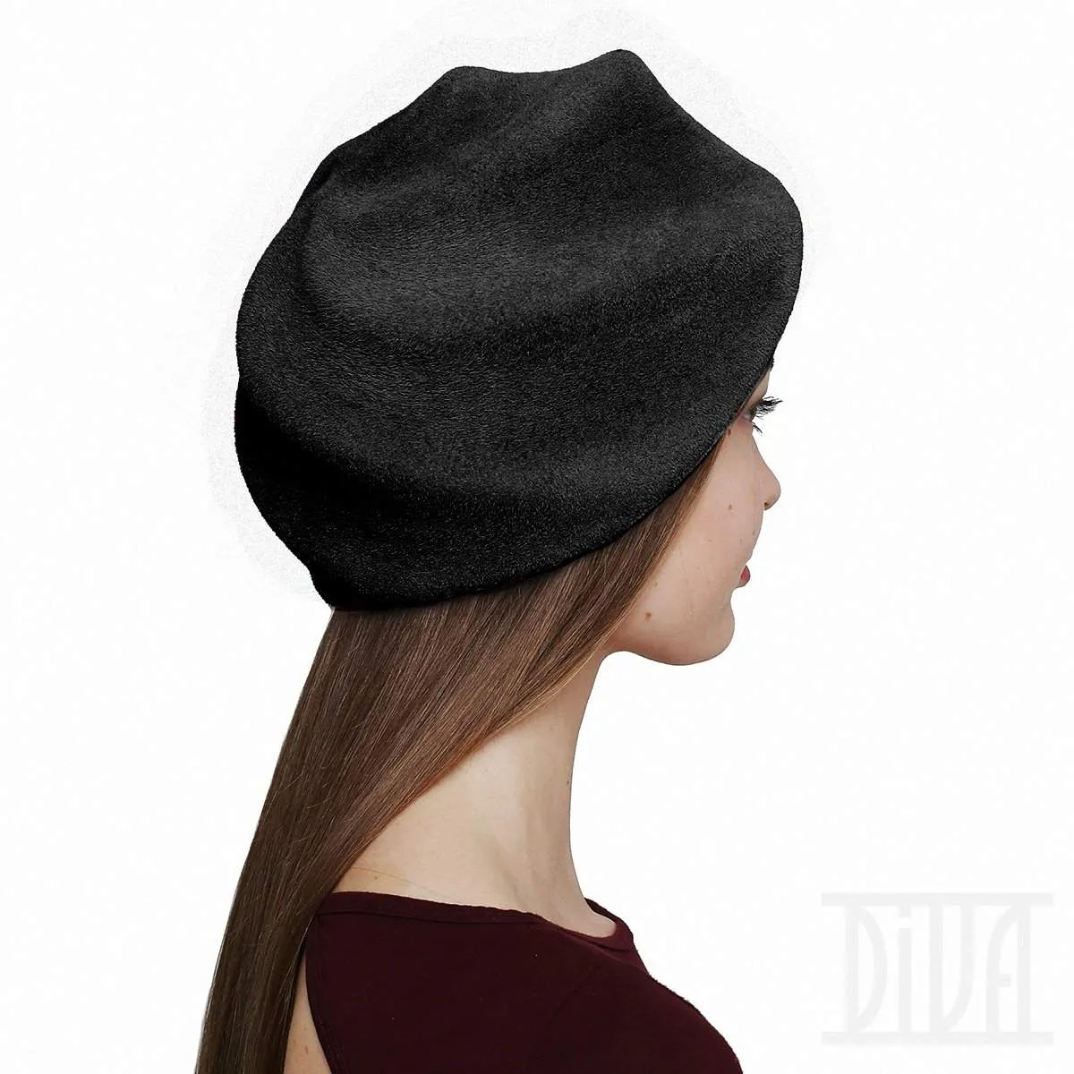 Fur Felt Beret for Women Fashion Winter Hat