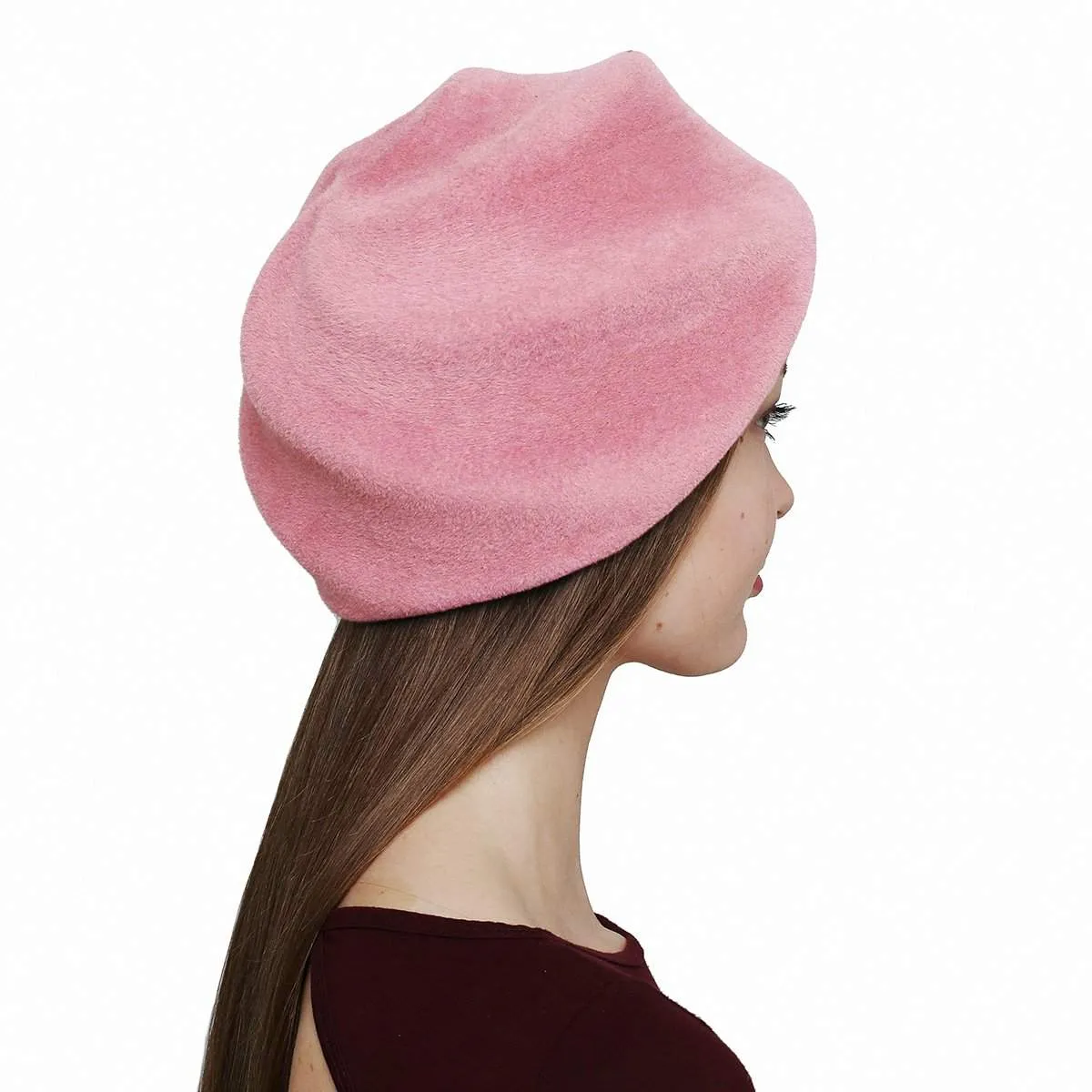 Fur Felt Beret for Women Fashion Winter Hat