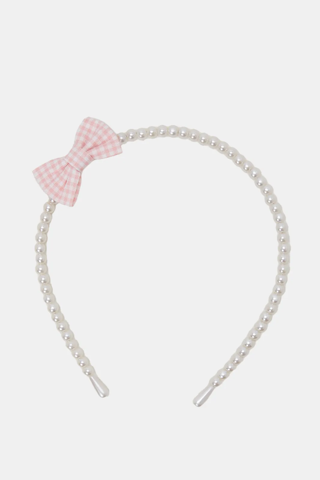 Girls White Headband And Hair Clip Set (5 Piece)