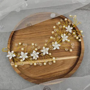 Gold Bridal Hairvine Hair Brooch Headpiece
