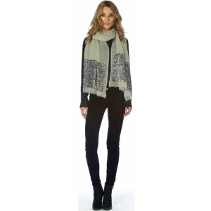 Grey Sequins Scarf