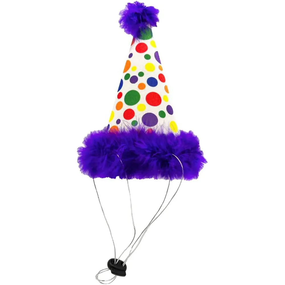 Huxley & Kent Happy Barkday Purple Birthday Hat for Dogs and Cats Small