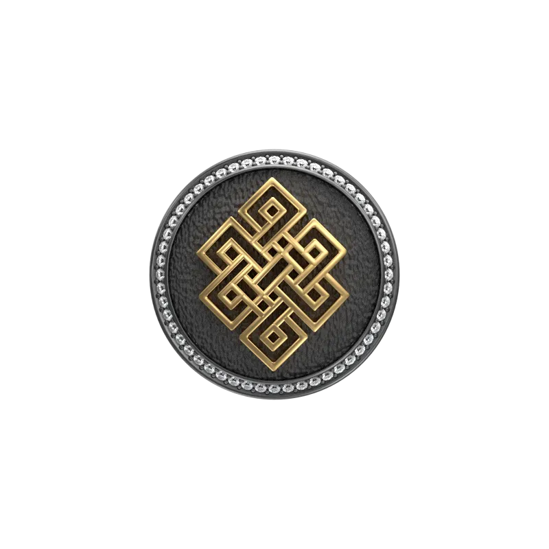 Infinity Luxe, Spiritual Cufflink Set with CZ Diamonds, 18kt Gold & Black Ruthenium Plating on Brass.