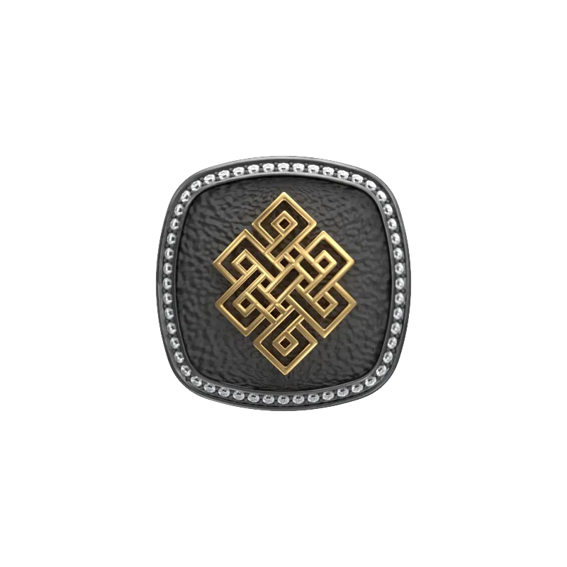 Infinity Luxe, Spiritual Cufflink Set with CZ Diamonds, 18kt Gold & Black Ruthenium Plating on Brass.
