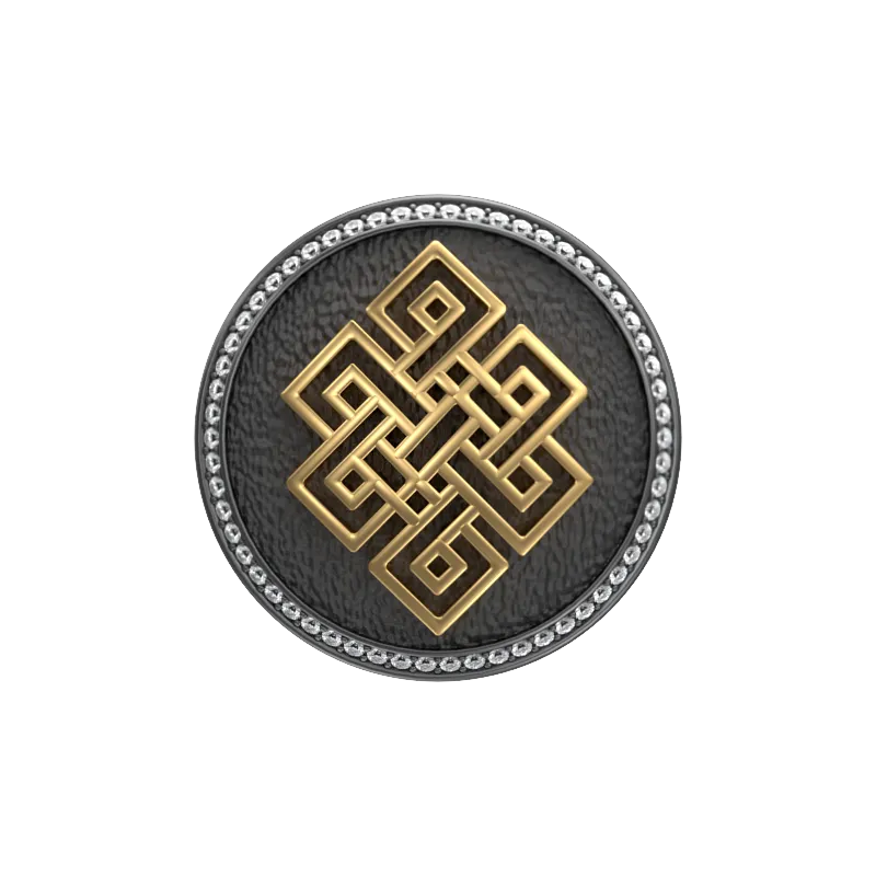 Infinity Luxe, Spiritual Cufflink Set with CZ Diamonds, 18kt Gold & Black Ruthenium Plating on Brass.