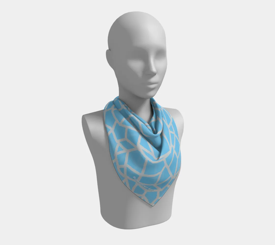 Insook Hwang's art_scarves_Net#2_grayline_lightblue