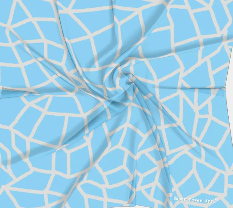 Insook Hwang's art_scarves_Net#2_grayline_lightblue