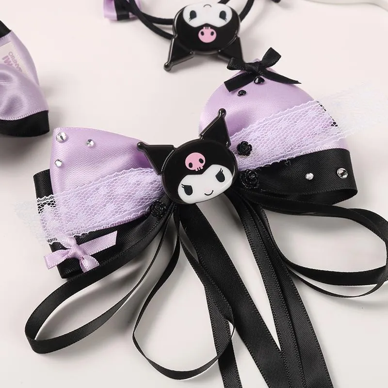 Kawaii Devil Cartoon Purple Black Hair Accesories ON1403