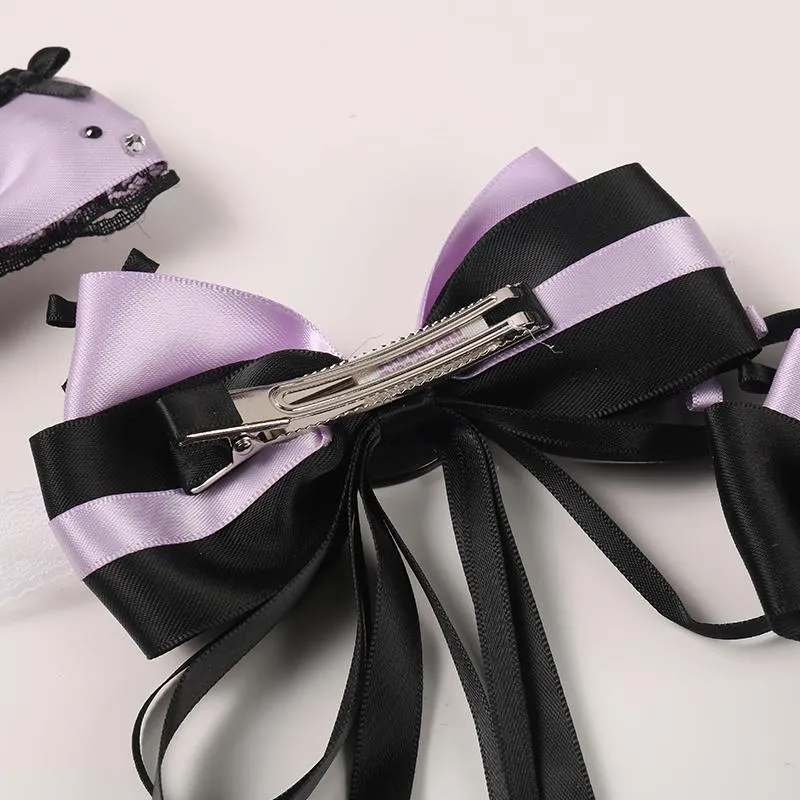 Kawaii Devil Cartoon Purple Black Hair Accesories ON1403