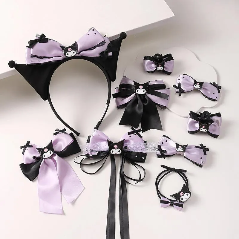 Kawaii Devil Cartoon Purple Black Hair Accesories ON1403