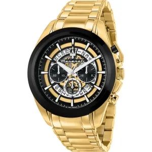Maserati Traguardo 45mm Chronograph Black & Yellow Gold - R8873612058