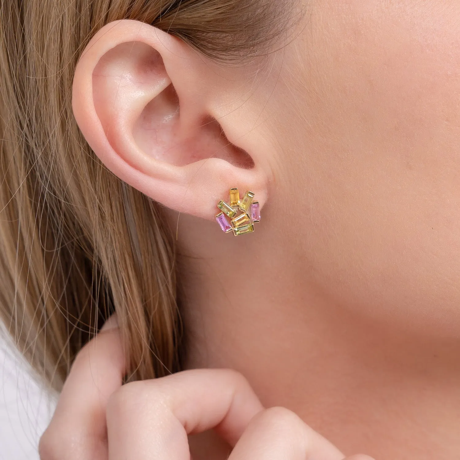 Medium Jubilation Studs: Citrine