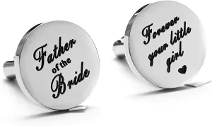 Melix Home Father of The Bride Cufflinks, Forever Your Little Girl Stainless Steel Cuff Links Gift for Dad