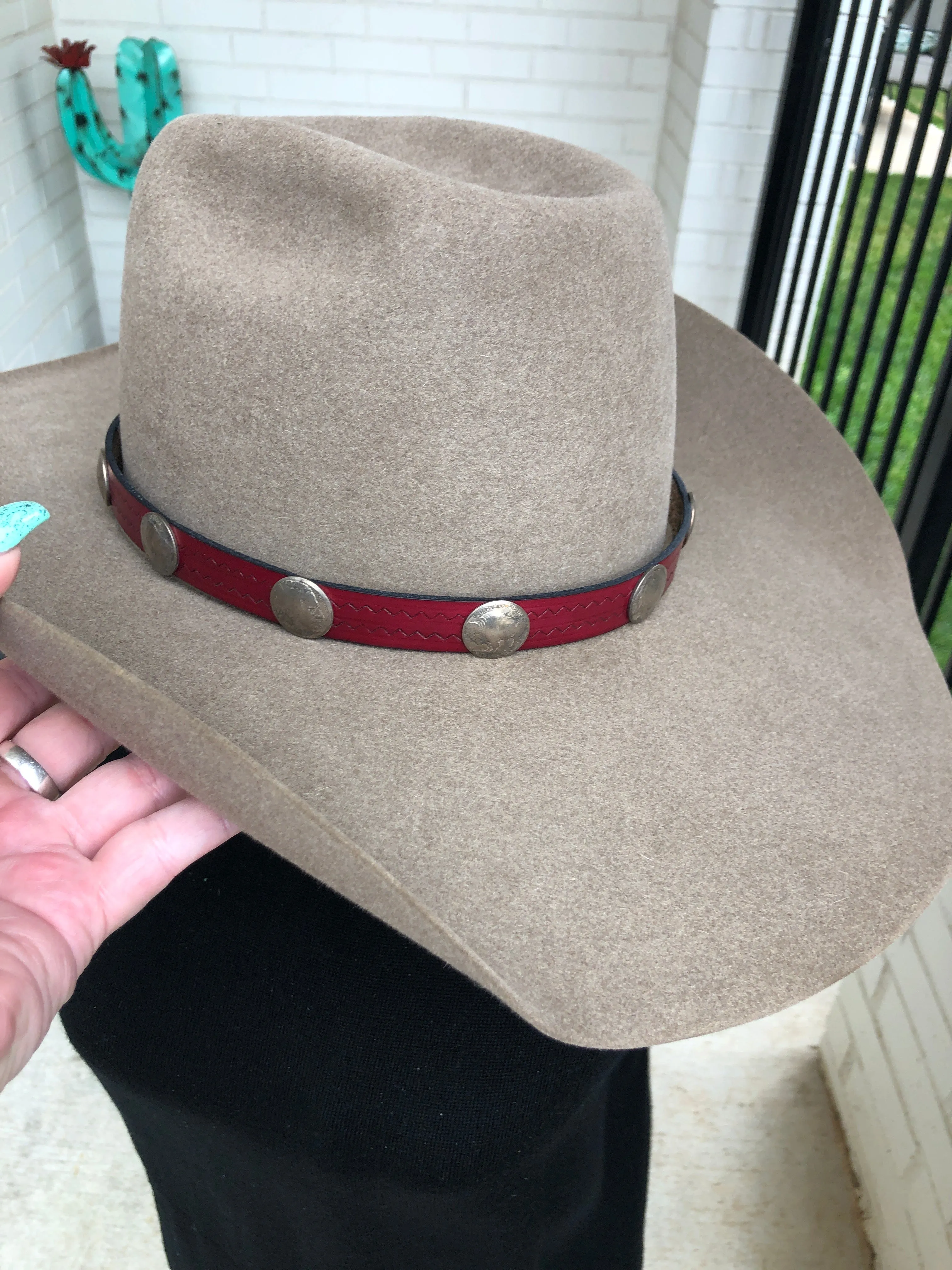 Mercury Coin Leather Hatband