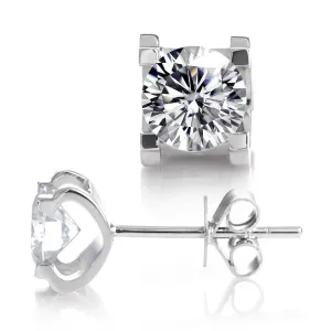 Moissanite Heart Stud Earrings