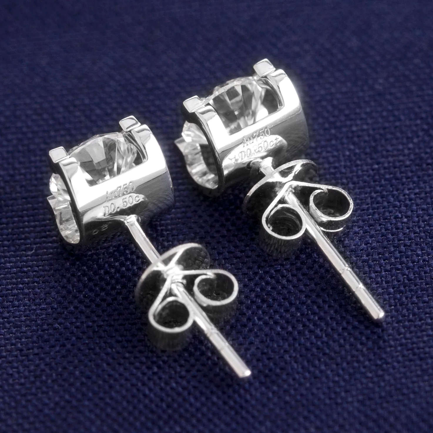 Moissanite Heart Stud Earrings