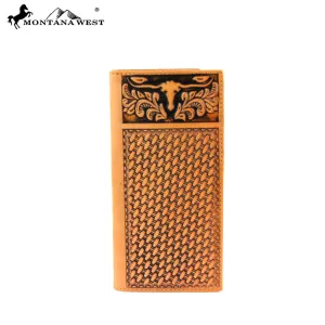 Montana West Genuine Tooled Leather Collection Mens Wallet - MWLW002