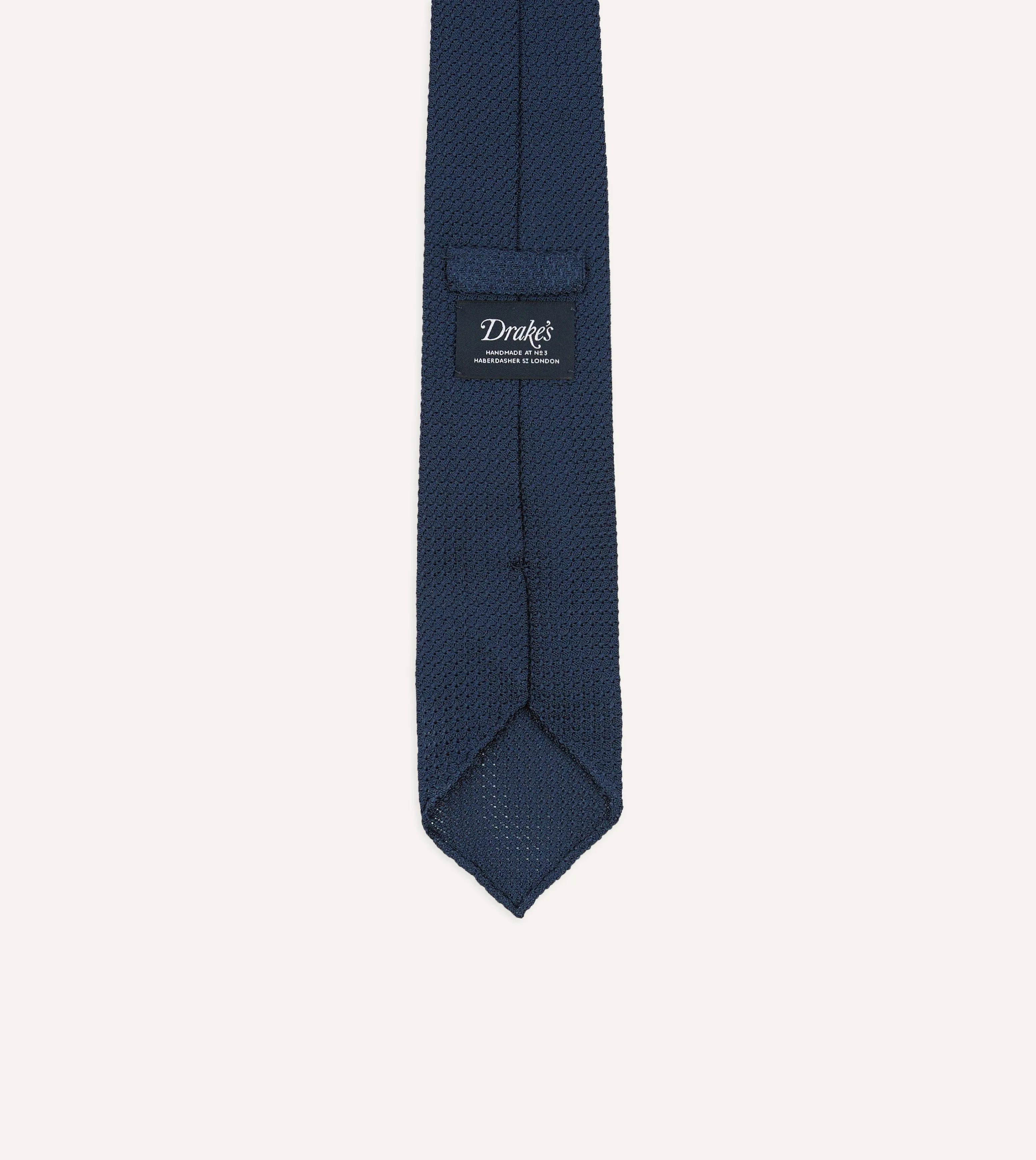 Navy Hand Rolled Large Knot Grenadine Tie