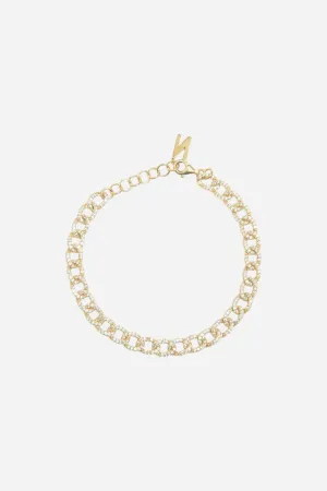 Nickho Rey Anastasia Bracelet in Gold with Clear Stones