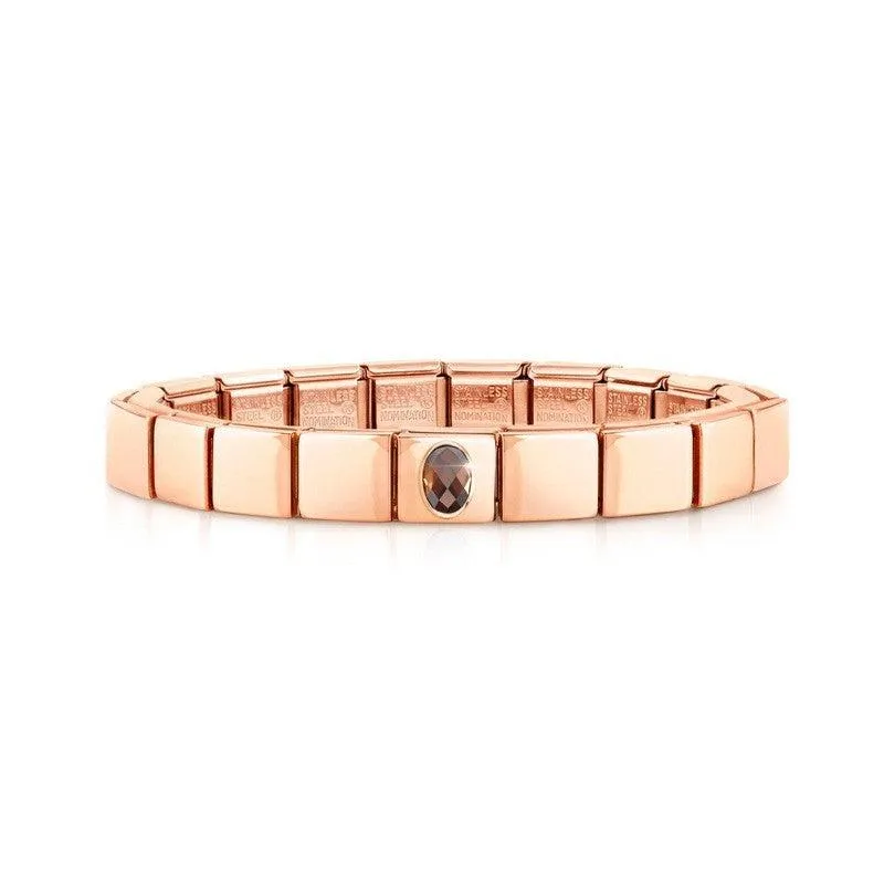 Nomination Composable Glam Bracelet, Champagne Stone, Rose Finish