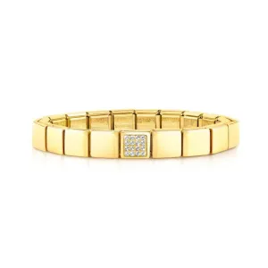 Nomination Composable Glam Bracelet, Glitter Square, Gold Finish