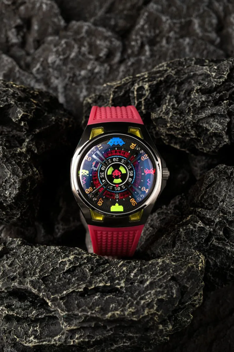 Nubeo OAO Automatic Space Invaders Limited Edition Plasma Pink Men's Watch NB-6099-SI-02