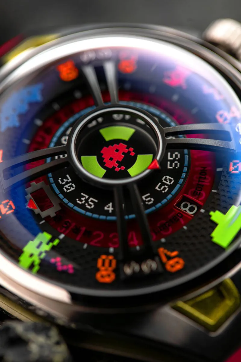 Nubeo OAO Automatic Space Invaders Limited Edition Plasma Pink Men's Watch NB-6099-SI-02