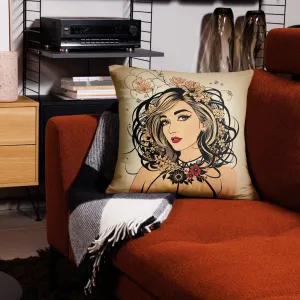 Nude Poppy Throw Pillow Cover and Insert