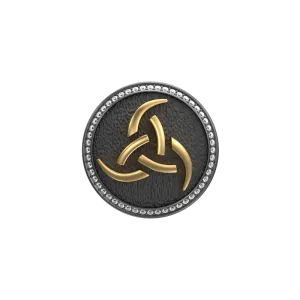 Odin Luxe, Spiritual Cufflink Set with CZ Diamonds, 18kt Gold & Black Ruthenium Plating on Brass.