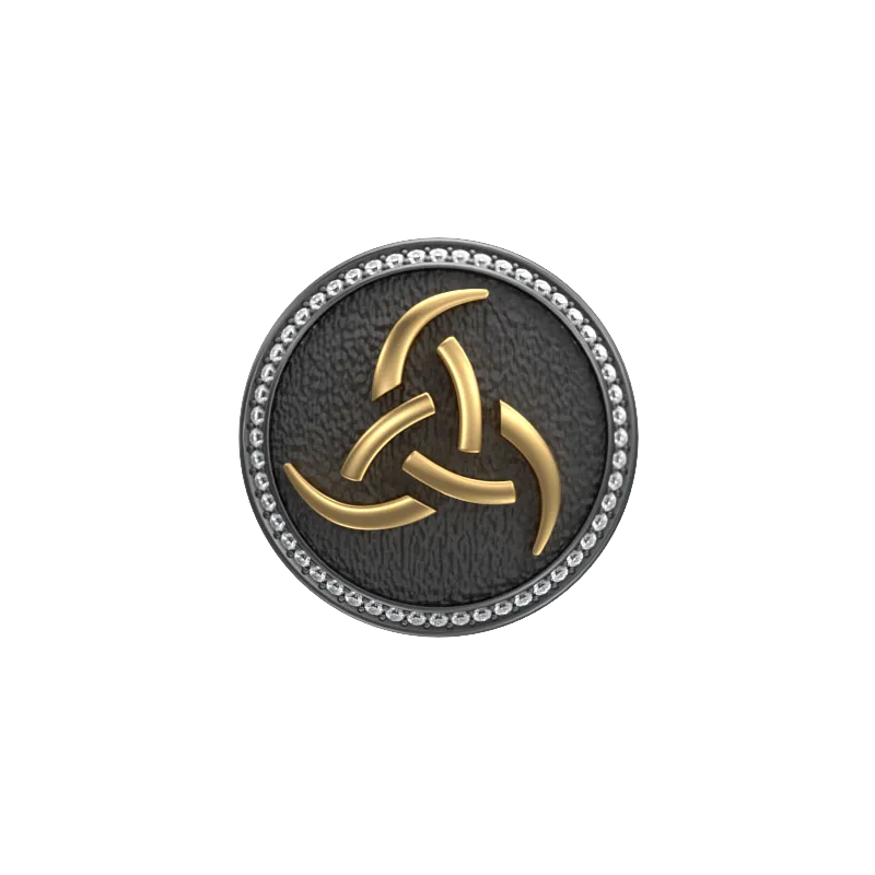 Odin Luxe, Spiritual Cufflink Set with CZ Diamonds, 18kt Gold & Black Ruthenium Plating on Brass.