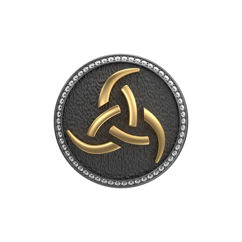 Odin Luxe, Spiritual Cufflink Set with CZ Diamonds, 18kt Gold & Black Ruthenium Plating on Brass.
