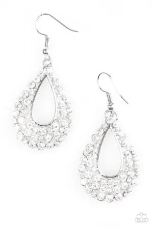 Paparazzi Earring ~ GLAM About Town - White