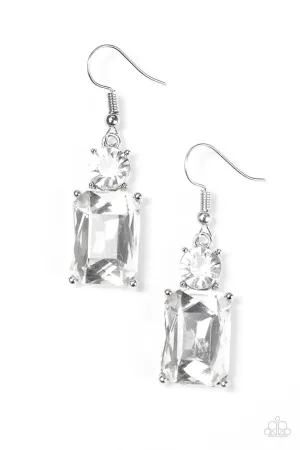 Paparazzi Earring ~ Hustle and Shine - White