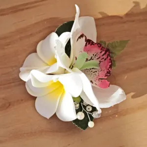Paradise White Hawaiian Flower Hair Clip