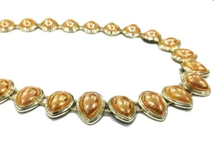 Peach Brown Drop Glass Stone Laces (18x13 mm)