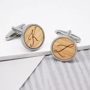 Personalised Calligraphy Initial Cufflinks