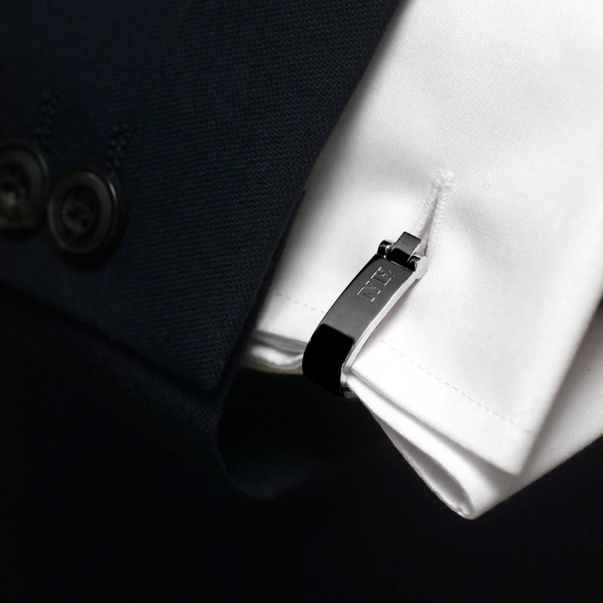 Personalised Gun Metal Wrap Around Cufflinks