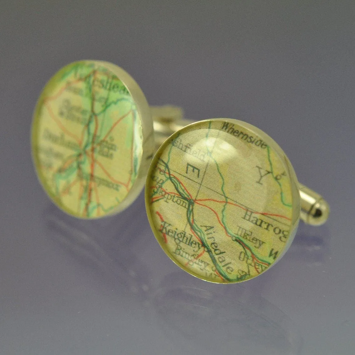 Personalised Vintage Map Cufflinks