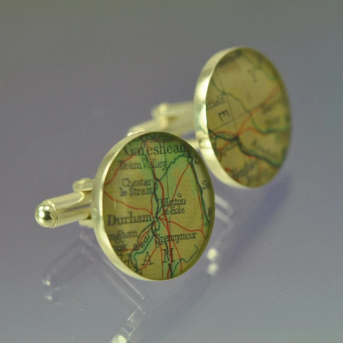 Personalised Vintage Map Cufflinks