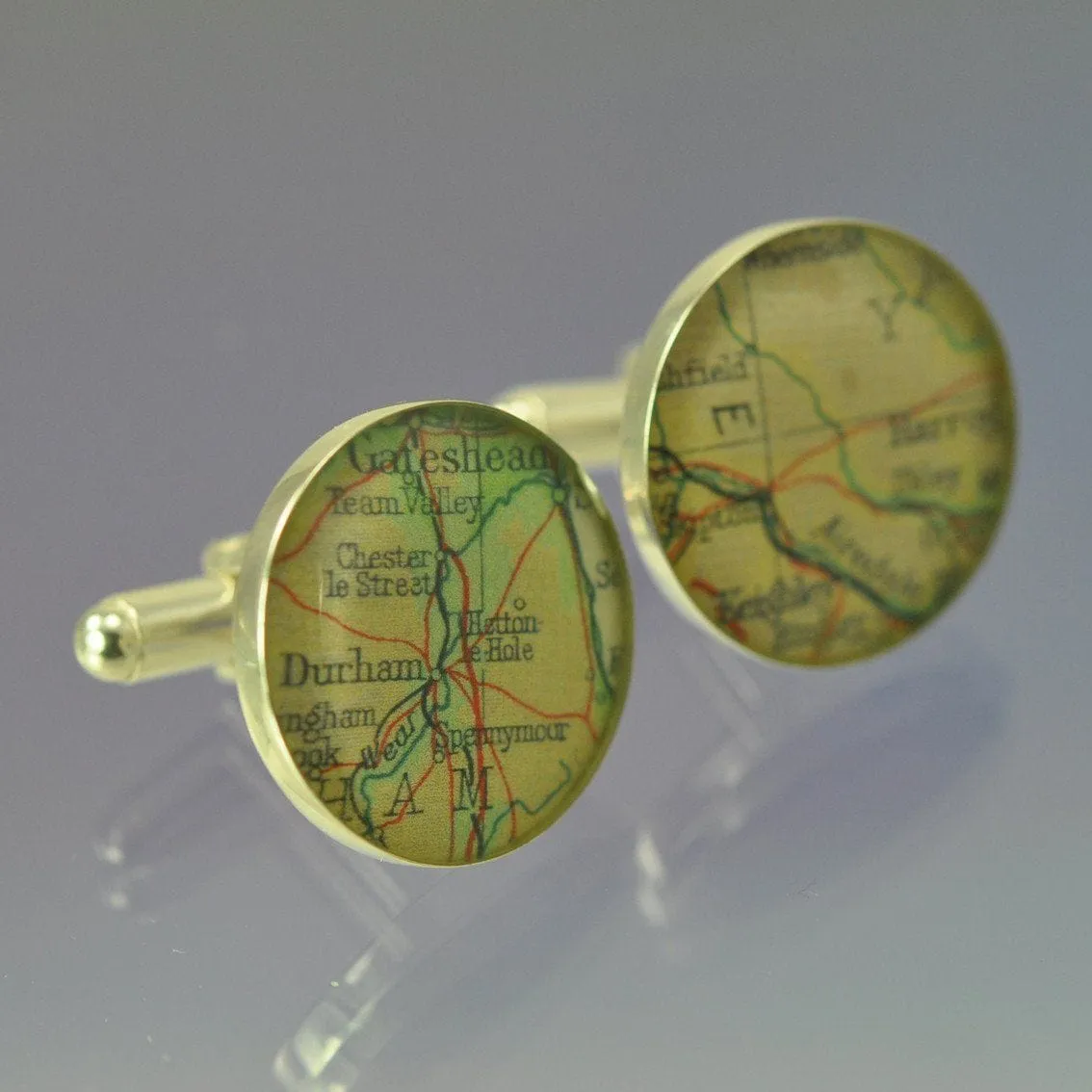 Personalised Vintage Map Cufflinks