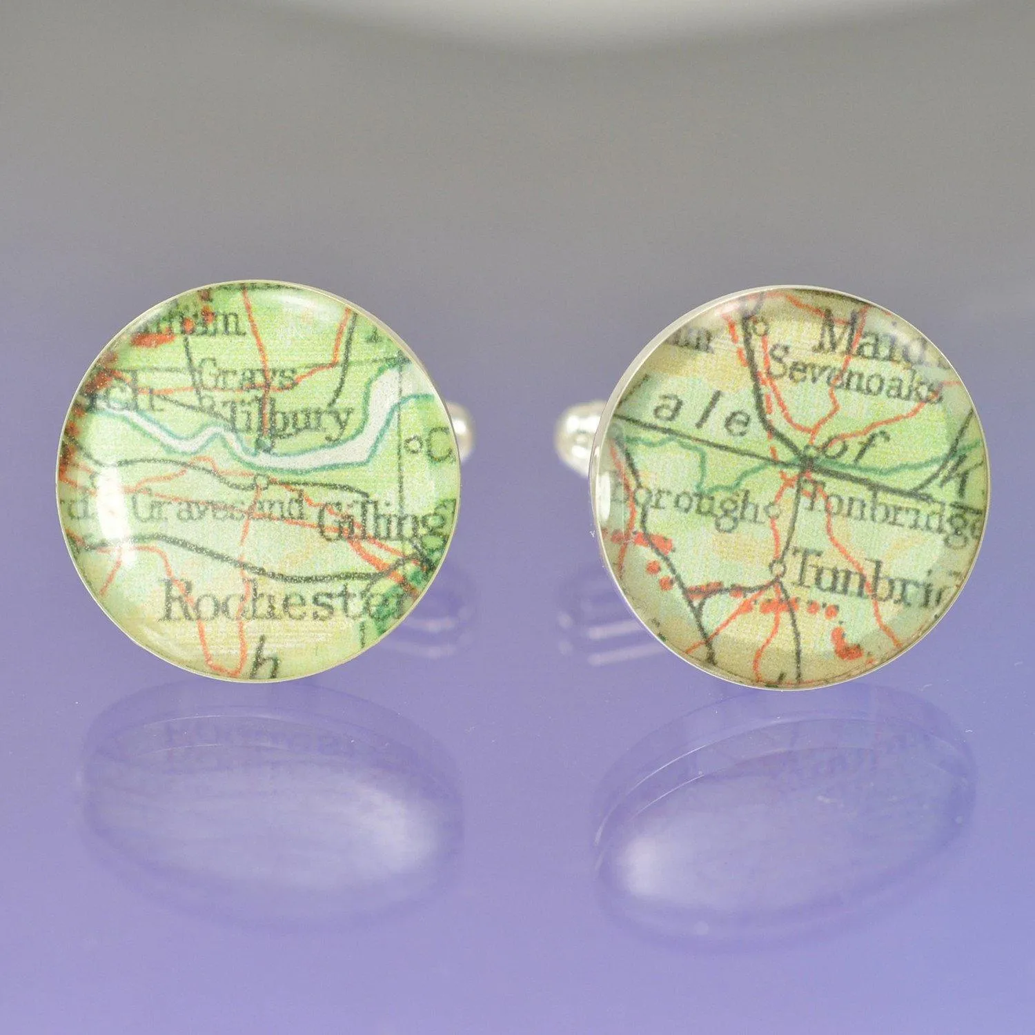 Personalised Vintage Map Cufflinks