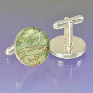 Personalised Vintage Map Cufflinks