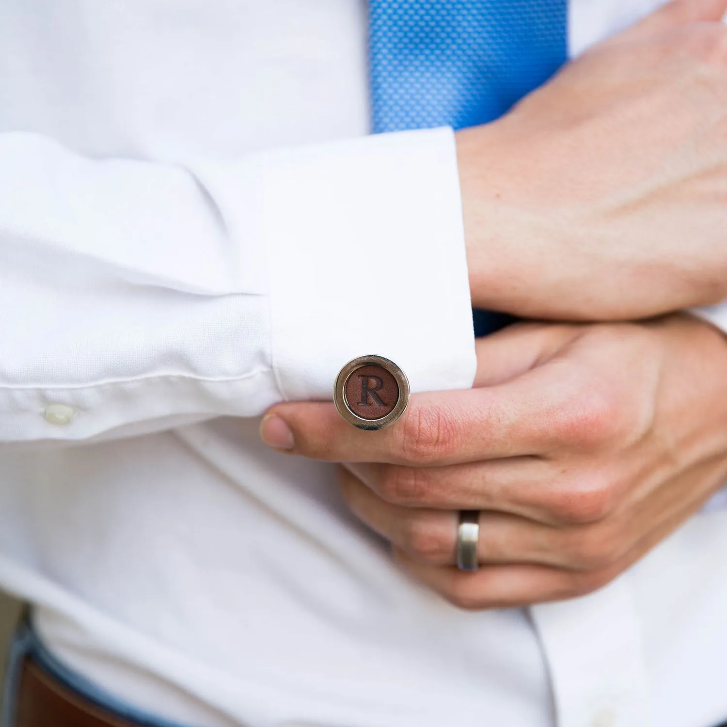 Personalized Fine Leather Cufflinks