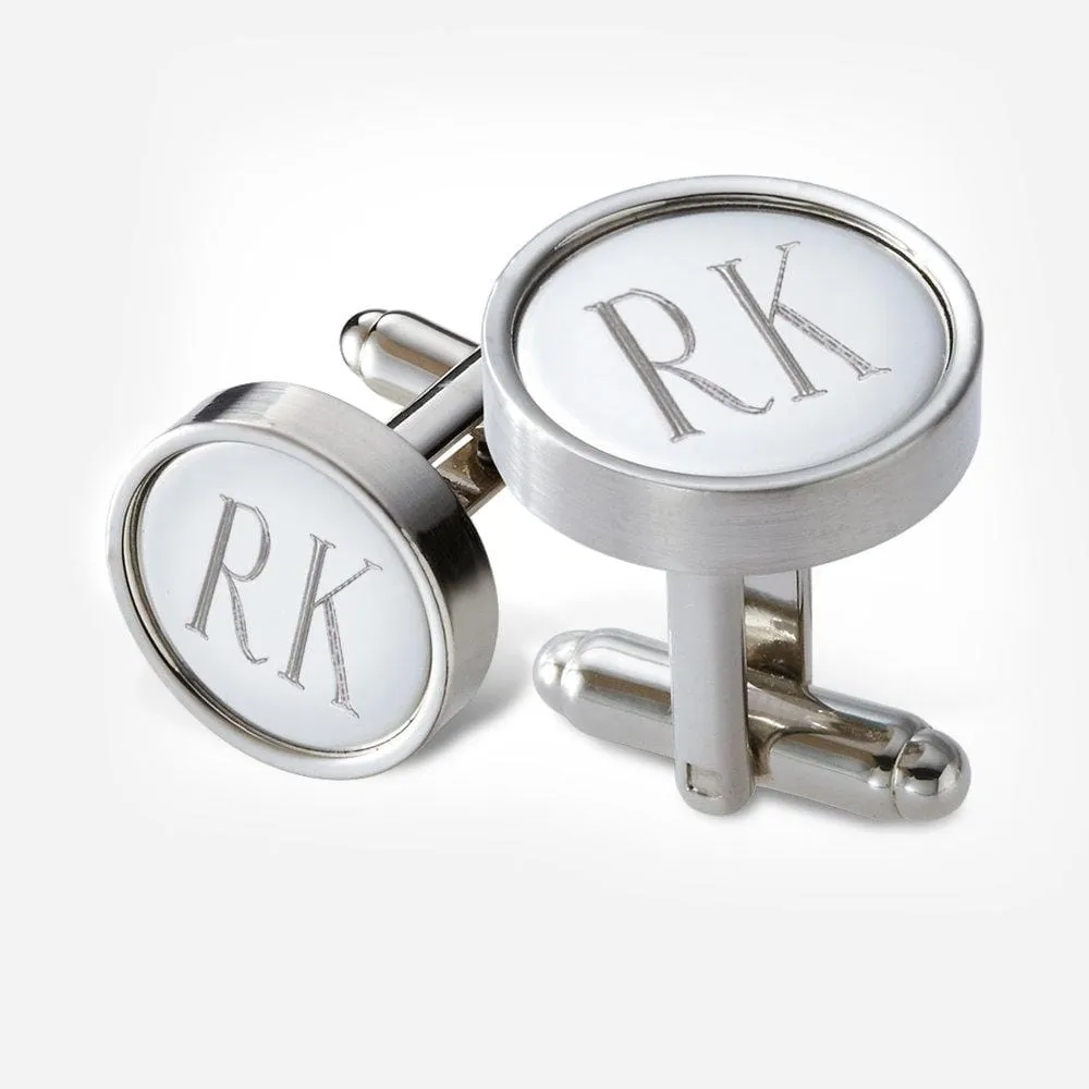 Personalized Metal Cufflinks in Black Gift Box