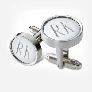 Personalized Metal Cufflinks in Black Gift Box