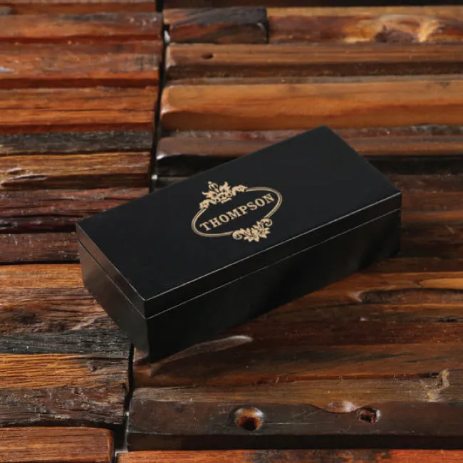 Personalized Ovoid Cufflink, Money Clip, And Tie Clip Box Set