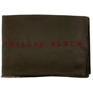 Philipp Plein Scarf Dark Brown Logo Designer Shawl FINAL SALE