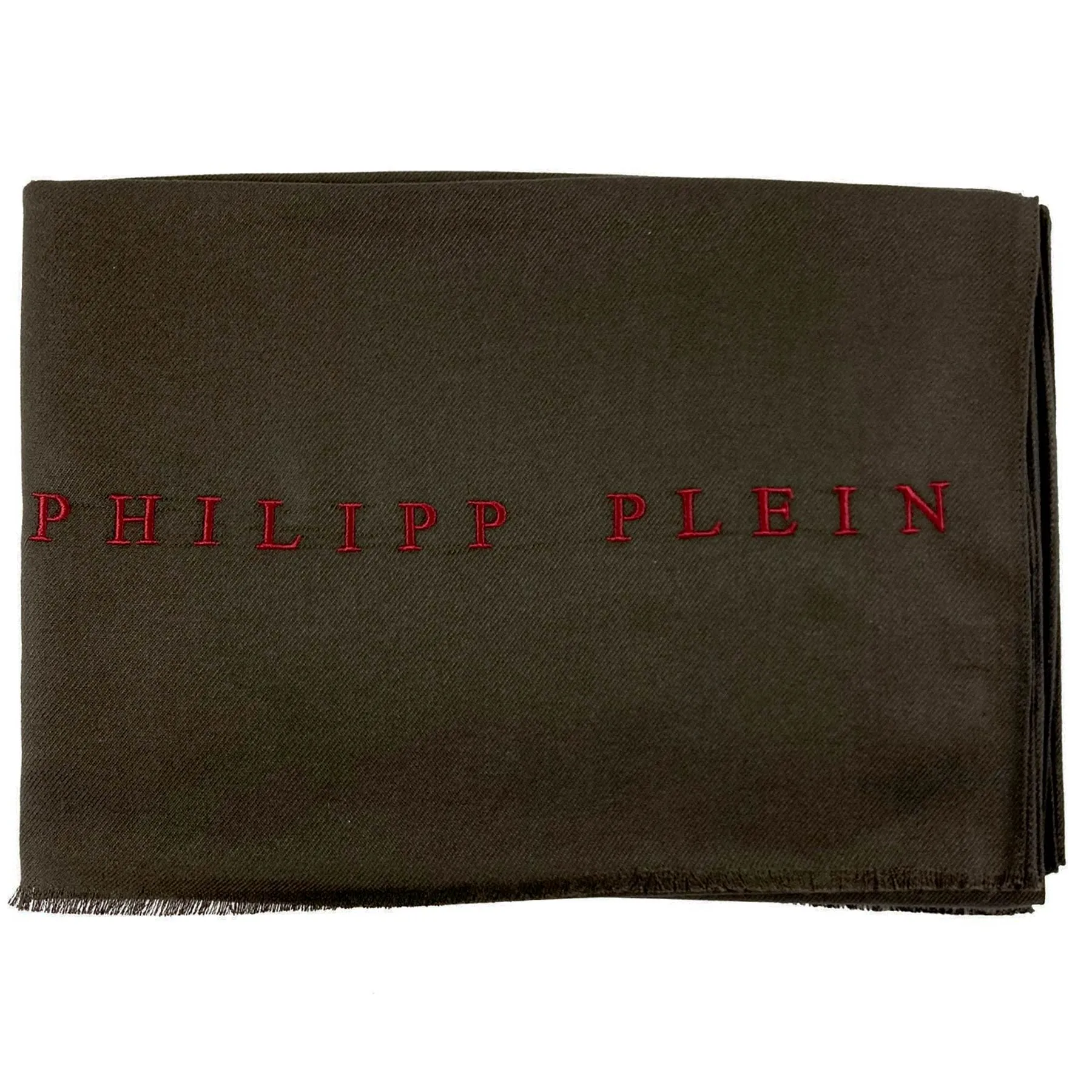 Philipp Plein Scarf Dark Brown Logo Designer Shawl FINAL SALE